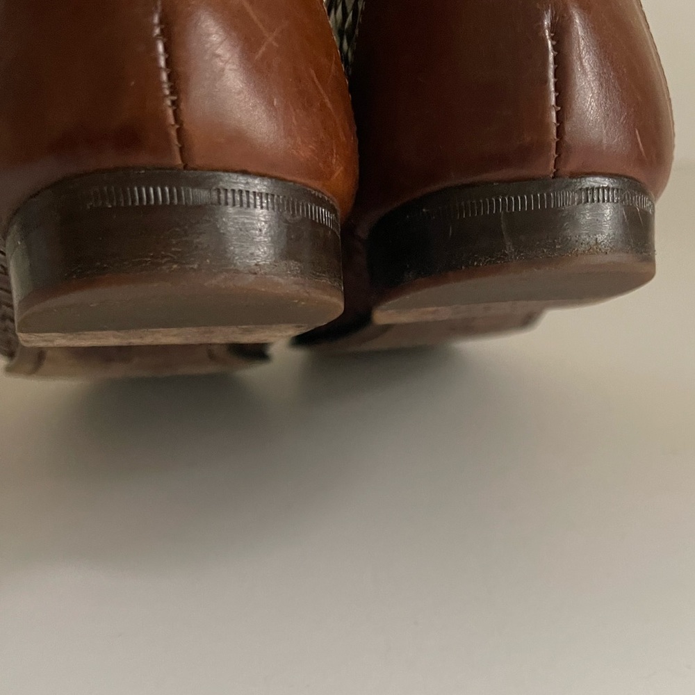 Cole Haan Brown Woven Leather Tassel Loafers - Picture 6 of 10